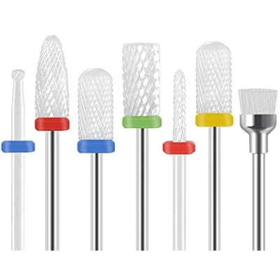 Imagen de Broca Manicura, Homeet Torno para las Uñas Pulidor de Taladro Set 7Pcs Accesorio Manicura y Pedicura Eléctrico Cerámica Fresas Uña