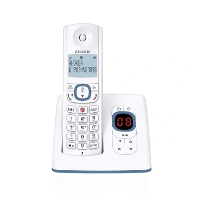 Imagen de Alcatel F530 Teléfono (Terminal con conexión por cable, Altavoz, 50 entradas, Identificador de llamadas, Azul, Blanco), Versión extranjera, No tiene idioma español