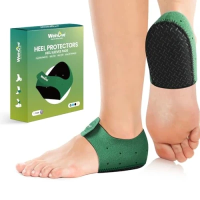 Imagen de Copas protectoras de talón para zapatos mujer Welnove Antideslizante Heel Inserts Pads for Plantar Fascitis Relief Support Cushion Pain Spur Achilles Tendinitis Dry