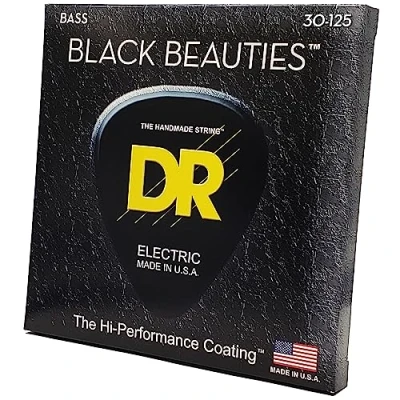 Imagen de DR Strings BKB630 30 125 Juego de cuerdas para bajo (6 cuerdas, recubiertas, hechas a mano), color negro