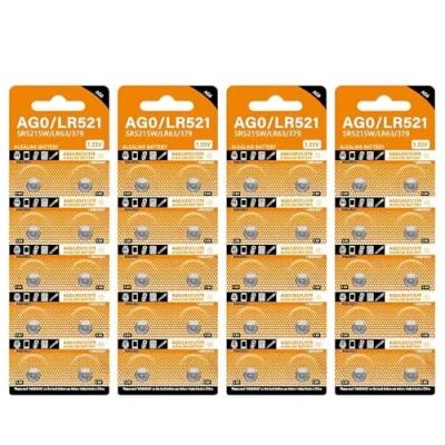 Imagen de Paquete de 10/20/30/40 pilas botón AG0/LR521 SR521W SR521SW LR63 379A 379 monedas para relojes juguete remoto