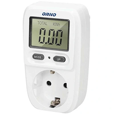 Imagen de Orno WAT 419(GS) Medidor de Consumo Electrico para enchufe Contador costes energéticos con pantalla LCD, Potencia máxima 3680W, energía