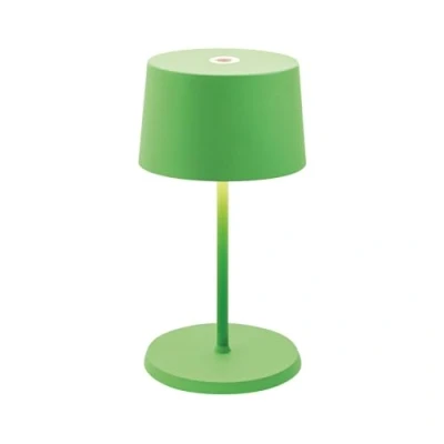 Imagen de Zafferano, Lámpara Olivia Mini, de Mesa Portátil y Recargable con Control Táctil, Adecuada para Interior Exterior, Atenuador, 2700 3000 K, Altura 22 cm, Color Verde