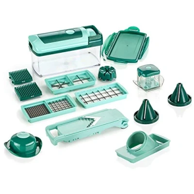 Imagen de Genius Juego de Accesorios Cocina para Cortar Alimentos Nicer Dicer Fusion Julietti, 16 Piezas, Incluido unrebanador.