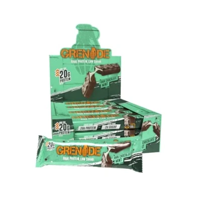Imagen de Grenade High Protein and Low Carb Barra Sabor Dark Chocolate Mint, 12 x 60 g