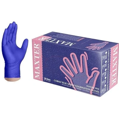 Imagen de Guantes desechables de nitrilo sin virus, polvo, caja 100 unidades