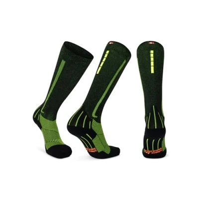 Imagen de DANISH ENDURANCE 1 o 2 Pack Calcetines de Compresión Mujer y Hombre, Deporte, Running, Recuperación Negro/Amarillo 43 47