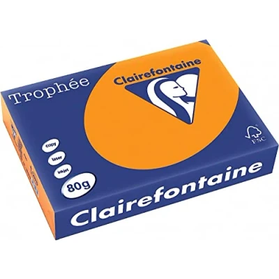 Imagen de Clairefontaine Trophée Resma de papel, 80 gr/m², 500 hojas, A4 (21 x 29.7 cm), color naranja