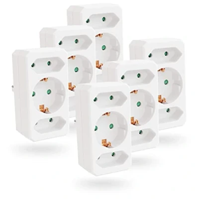 Imagen de greate 6X Enchufe Triple hasta un máximo de 3500W ladron enchufes Multiple ladrón Multiples Pared