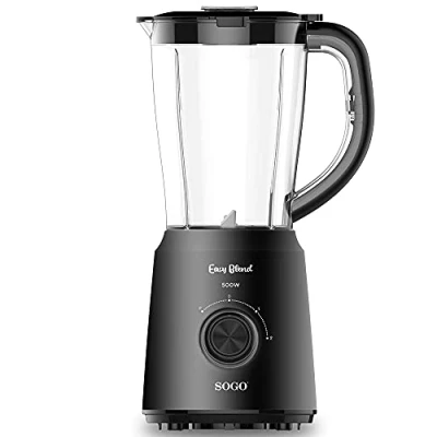 Imagen de SOGO Batidora de Vaso 500W para Smoothies y Zumos,Capacidad 1.5L, 4 Cuchillas Acero Inoxidable, Jarra Graduada, 2 Velocidades Ideal Batidos Más (SS 5088)