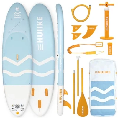 Imagen de HUIIKE Tabla Paddle Surf Hinchable con Accesorios Incluidos, Remo, Quillas, Inflador. Stand Up Board Gran Estabilidad y Resistencia. 305 x 84 15 cm, Soporta hasta 130 kg
