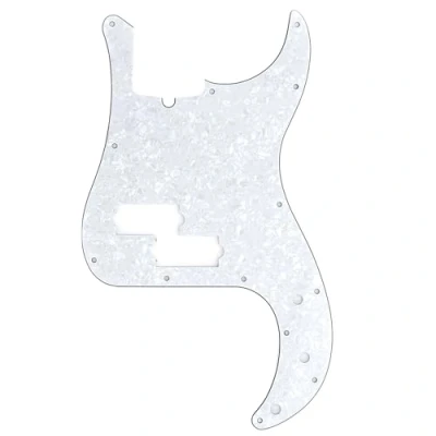 Imagen de Musiclily Pro 13 Agujeros Estilo Moderno P Bass Pickguard Golpeador para Bajo Precision de Fabricación Americana 4 Cuerdas,4 capas White Pearl