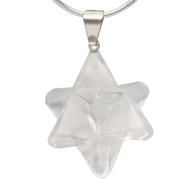 Imagen de Lebensquelle Plus Colgante de cristal roca Merkaba Con ojal plateado, Piedra semipreciosa, Crystal