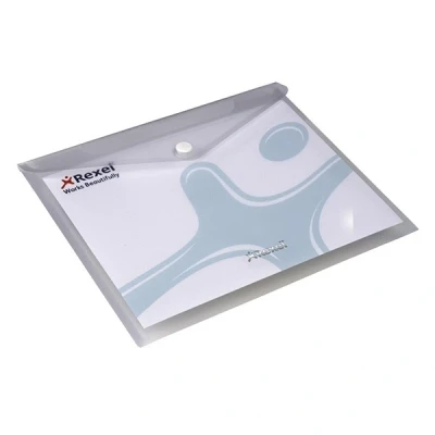 Imagen de REXEL 2101658 Pack 5 sobres broche ICE DIN A5 color transparente
