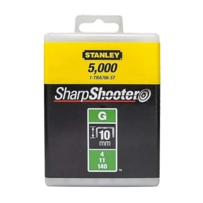 Imagen de STANLEY Grapas Industriales Tipo G, Tamaño 10 mm, Paquete de 5000 piezas, Acero Inoxidable y Resistente, adecuada prestaciones o uso general 1 TRA706 5T