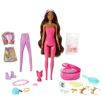 Imagen de Barbie Color Reveal Unicornio, muñeca Sorpresa con Accesorios de Moda, Pulsera Juguete y Mascota (Mattel GXV95)