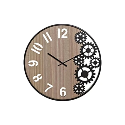 Imagen de DKD Home Decor Reloj de Pared, Hierro y Madera, Negro, Estándar