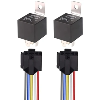 Imagen de Gebildet JD2914 24V 40A Relé de Coche con 12AWG Arnés Enchufes, 5Pin Terminal SPDT Vehículo Auto Barco Carro Relay Relais Relés, Paquete 2