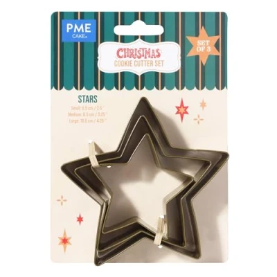 Imagen de PME Navidad Set de 3 Cortadores Galletas Estrellas