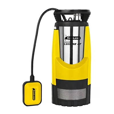 Imagen de GARLAND AMAZON 1209XE4T V20 Bomba Sumergible aguas limpias Acero inoxidable, 1.200 W, 8,8 kg. Altura Máx. de impulsión 44 m, caudal 6.500 l/h. Diám. sólidos 5 mm. 7m.
