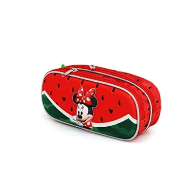 Imagen de Karactermania Minnie Mouse 3D Double Estuche escolar para niños, Talla: One Size, Red watermelon