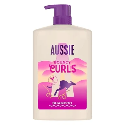 Imagen de Aussie Bouncy Curls Champú 1000ml, limpia Suavemente e Hidrata el Pelo Ondulado y Rizado, enriquecido con Aceites de Jojoba, Coco Macadamia Australiana, sin Silicona, Vegano CrueltyFree