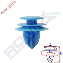 Imagen de ROMIX C60649 Grapa 9 Revestimiento habitáculo, Maletero TOYOTA: RAV4 III SUV, Auris Hatchback, Corolla Verso