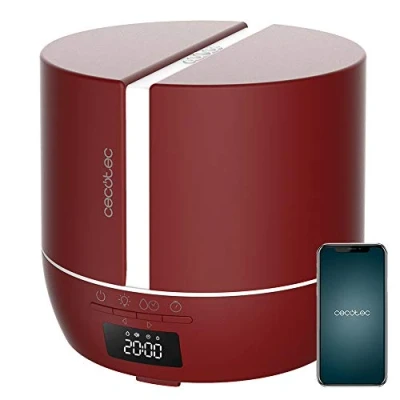 Imagen de Cecotec Difusor de aromas PureAroma 550 Connected Garnet. Capacidad 500ml, Pantalla LED, Altavoz, Control por bluetooth, App, Temporizador 12h, 3 Modos funcionamiento, Cobertura 30m2