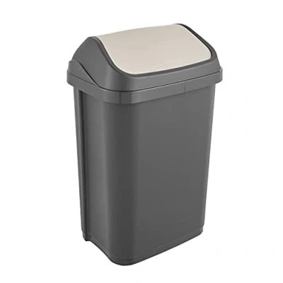 Imagen de keeeper Cubo de Basura con Tapa Basculante, 50 l, Swantje, Gris (Graphite)