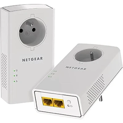 Imagen de Netgear PLP2000 100FRS Adaptador CPL Powerline 2000 + Salida Extra (2,000Mbps, 2 puertos Ethernet RJ 45)