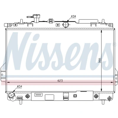 Imagen de NISSENS 67480 Radiador, refrigeración del motor Aluminio 360 623 27 Aletas soldadas HYUNDAI: Matrix