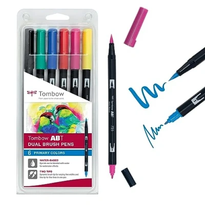 Imagen de Set De 6 Rotuladores Dual Brush Colores Primarios Tombow