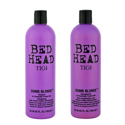 Imagen de Bed Head by Tigi Dumb Blonde, champú y acondicionador para pelo rubio, 2 x 750 ml