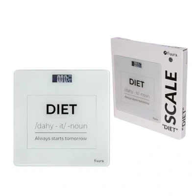 Imagen de Fisura Báscula de baño digital “diet. Bascula vidrio. electrónica hasta 180 kg y 50 gr precisión, tecnología Step On. 30 x cm