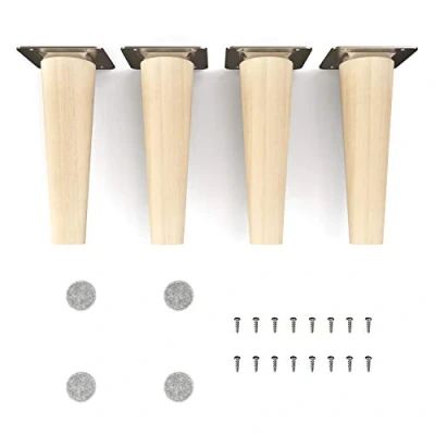 Imagen de patas para muebles de madera sossai® Clif Round Naturaleza (sin tratar) Altura: 15 cm HMF1 redondo, cónico (versión recta) material: maciza (haya) sillas, mesas, armarios...