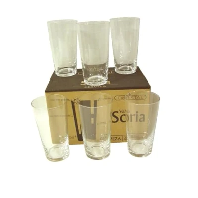 Imagen de Dkristal LOTE 6 VASOS CRISTAL TRANSPARENTE CONICO CERVEZA SORIA 300ML