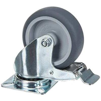 Imagen de Meister Rueda Giratoria Con Tope Decoración. 60 X Mm Placa Ruedas De Goma Decoración Unidad Suave Superficie, Rodamiento Deslizamiento, Transporte Rollo Muebles