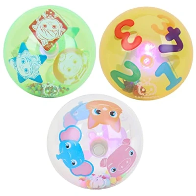 Imagen de Toyland® Cocomelon Paquete de 3 bolas iluminadas y agitadoras 8 cm, divertidos juguetes para bebés coco melón, sensoriales niños pequeños, adecuados desde el nacimiento