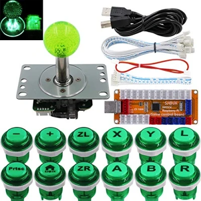 Imagen de SJ@JX Arcade Game LED Controller Lamp USB Encoder Gamepad Cherry MX Microswitch Light Button 4 8way Joystick for Nintendo Switch PC PS3 Raspberry Pi MAME