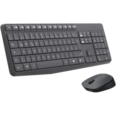 Imagen de Logitech MK235 Combo con Teclado y Ratón Inalámbrico para Windows, Disposición QWERTZ ALEMÁN Gris