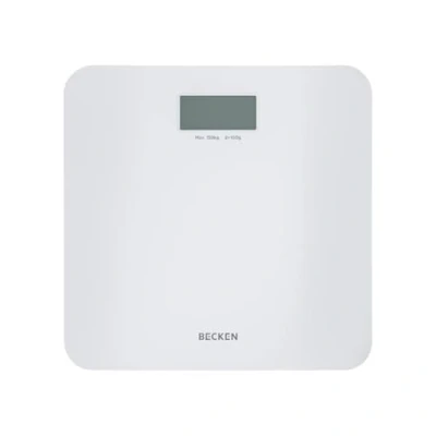 Imagen de Báscula de Baño Digital Inteligente Pantalla Cristal Capacidad máxima: 150 kg Color: Blanco. Medidas:50 x 50 28 cm Becken