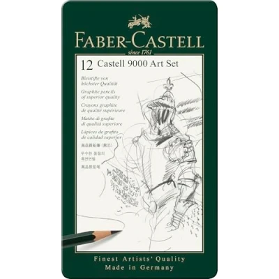 Imagen de Faber Castell 119065 Set de 12 lápices 9000 para dibujo artístico. Diferentes grados dureza.