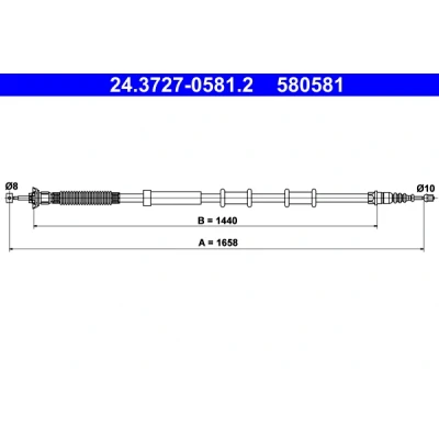 Imagen de ATE 24.3727 0581.2 Cable de Freno Mano 1658
