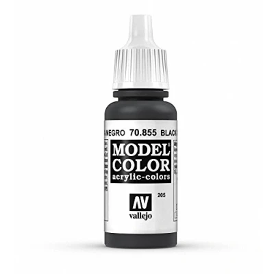 Imagen de Vallejo Model Color Pintura Acrílica Negro (Black Glaze) Acabado Mate, 18 ml. Autonivelante y Sistema BSL para Modelismo Figuras