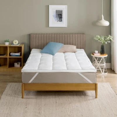Imagen de Zinus Mattress Topper (poliéster, 200 x 140 cm), Color Blanco