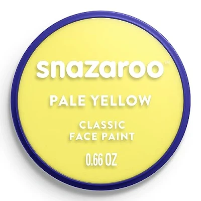 Imagen de Snazaroo Pintura facial y corporal, 18 ml, color amarillo pálido, profesional a base de agua, pastilla aquacolor individual para adultos, niños efectos especiales