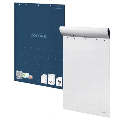Imagen de Top 2000 Bloc de papel para rotafolio, 64 x 90 cm, cuadriculado, 50 hojas por bloc, 70 g/m², 1 unidad, color blanco