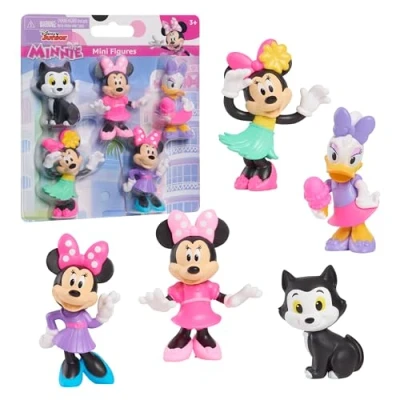 Imagen de Just Play Paquete de 5 Minifiguras Minnie Mouse Disney Junior, 4,3 cm a 6,9 Alto; Juguetes para niños Partir 3 años