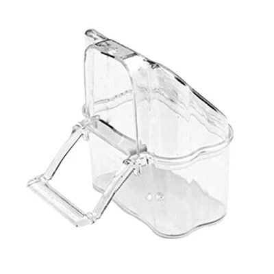 Imagen de niumanery Parrot Bird Transparent Plastic Food Cup Bowl Company Clean Water Silo Waterer