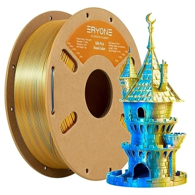 Imagen de filamento PLA ERYONE Dual Zweifarbig de 1,75 mm, Drucker 3D 1 kg +/ 0,03 morado y azul
